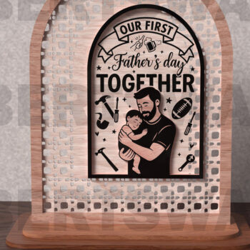 Intra απο ξύλο plywood 3mm-4mm πάχος - Πακέτο  επιτραπέζιας πινακίδας προσφοράς πατέρα Δίασταση 20x20 cm INTRAFABR-121759199 - Image 5