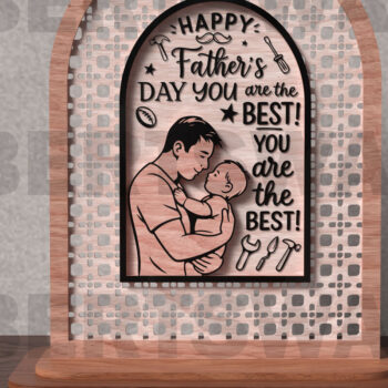 Intra απο ξύλο plywood 3mm-4mm πάχος - Πακέτο  επιτραπέζιας πινακίδας προσφοράς πατέρα Δίασταση 20x20 cm INTRAFABR-121759199 - Image 9