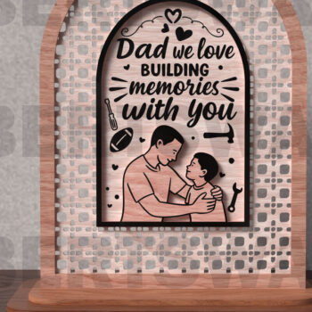 Intra απο ξύλο plywood 3mm-4mm πάχος - Πακέτο  επιτραπέζιας πινακίδας προσφοράς πατέρα Δίασταση 20x20 cm INTRAFABR-121759199 - Image 10