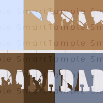 Intra απο ξύλο plywood 3mm-4mm πάχος - DAD Shadow Box , Paper Cut με στρώσεις Δίασταση 25x25 cm INTRAFABR-73837166 - Image 1