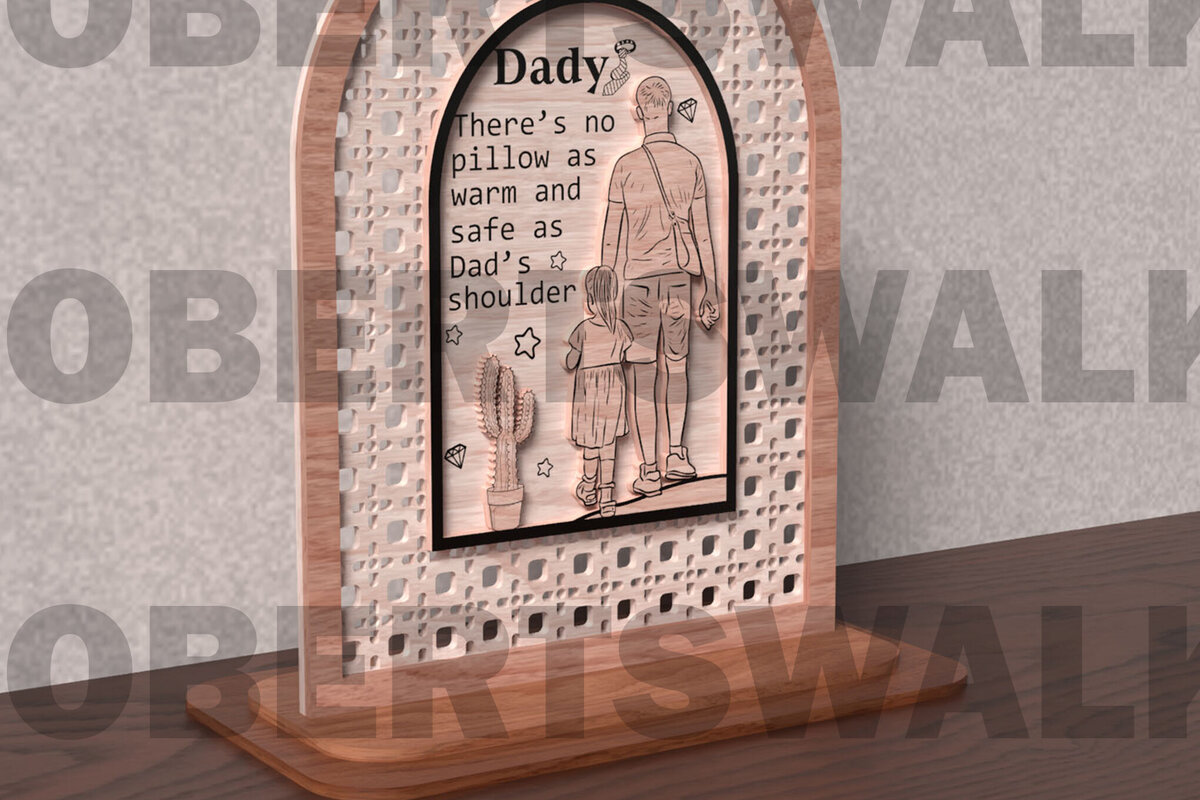 Intra απο ξύλο plywood 3mm-4mm πάχος - Dad Shoulder Quote   Δίασταση 40x50 cm INTRAFABR-121718814
