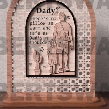 Intra απο ξύλο plywood 3mm-4mm πάχος - Dad Shoulder Quote Δίασταση 40x50 cm INTRAFABR-121718814 - Image 2