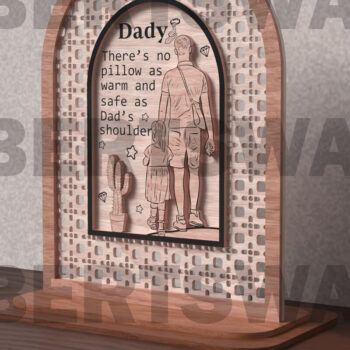 Intra απο ξύλο plywood 3mm-4mm πάχος - Dad Shoulder Quote Δίασταση 40x50 cm INTRAFABR-121718814 - Image 3