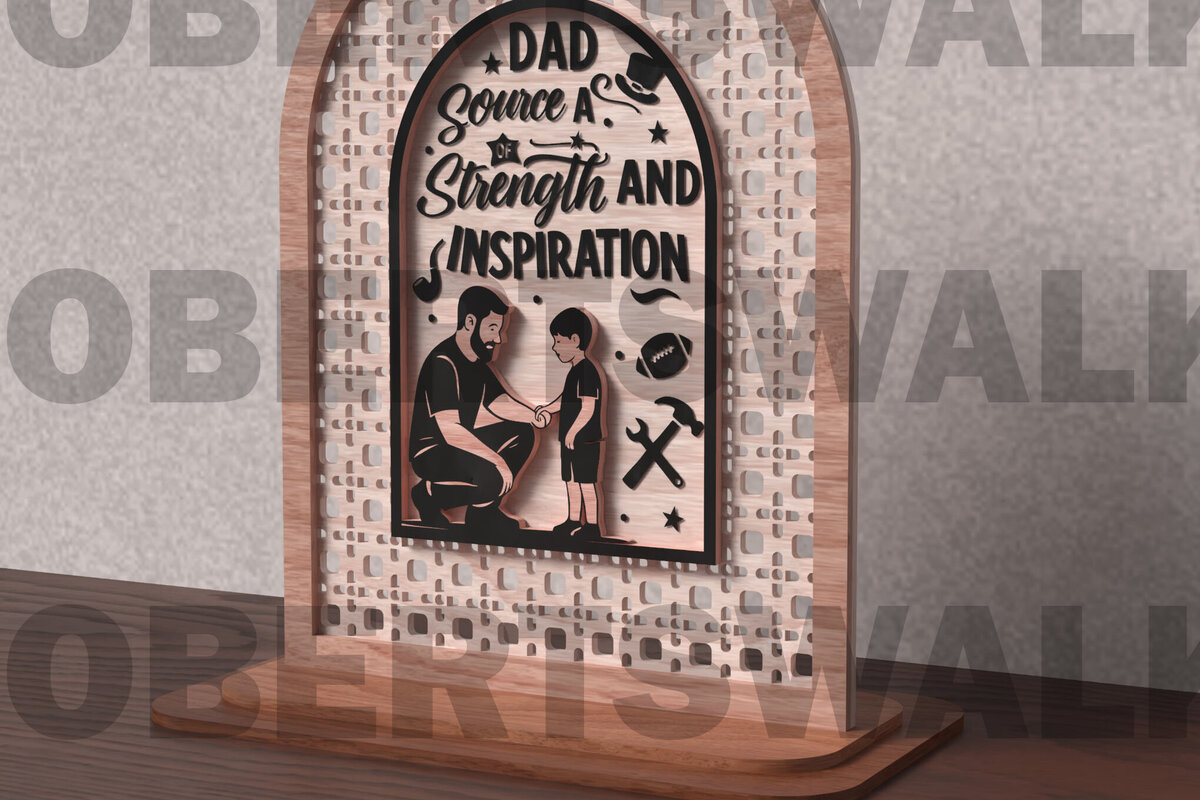 Intra απο ξύλο plywood 3mm-4mm πάχος - Dad Strength and Inspiration  Δίασταση 20x20 cm INTRAFABR-121720667