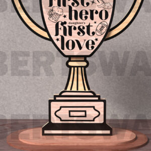 Intra απο ξύλο plywood 3mm-4mm πάχος -   κοπής λέιζερ Dad Trophy Δίασταση 20x20 cm INTRAFABR-122114424