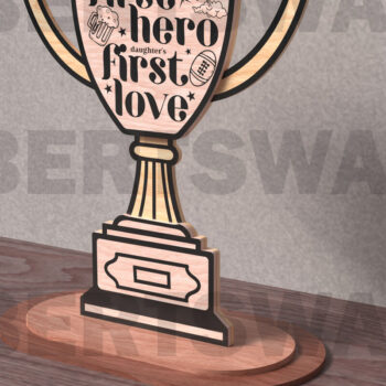 Intra απο ξύλο plywood 3mm-4mm πάχος -   κοπής λέιζερ Dad Trophy Δίασταση 20x20 cm INTRAFABR-122114424 - Image 2