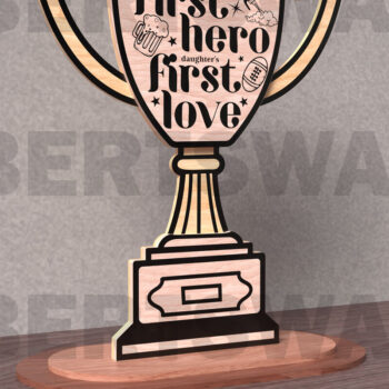 Intra απο ξύλο plywood 3mm-4mm πάχος -   κοπής λέιζερ Dad Trophy Δίασταση 20x20 cm INTRAFABR-122114424 - Image 3