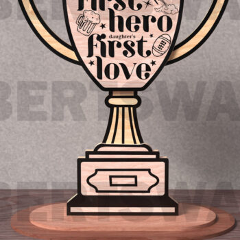 Intra απο ξύλο plywood 3mm-4mm πάχος - Dad Trophy Quote  Laser Cut Bundle Δίασταση 20x20 cm INTRAFABR-122113575 - Image 2