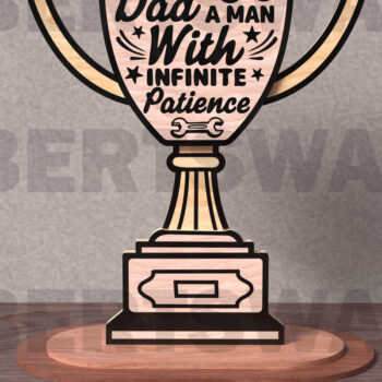 Intra απο ξύλο plywood 3mm-4mm πάχος - Dad Trophy Quote  Laser Cut Bundle Δίασταση 20x20 cm INTRAFABR-122113575 - Image 4