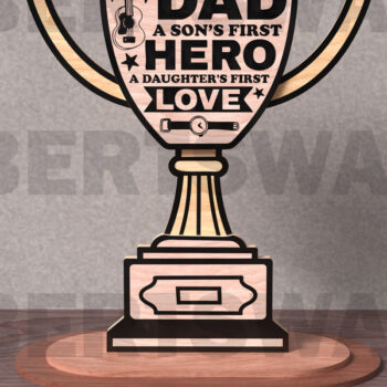 Intra απο ξύλο plywood 3mm-4mm πάχος - Dad Trophy Quote  Laser Cut Bundle Δίασταση 20x20 cm INTRAFABR-122113575 - Image 5