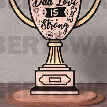 Intra απο ξύλο plywood 3mm-4mm πάχος - Dad Trophy Quote  Laser Cut Bundle Δίασταση 20x20 cm INTRAFABR-122113575 - Image 8