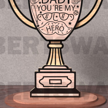 Intra απο ξύλο plywood 3mm-4mm πάχος - Dad Trophy Quote  Laser Cut Bundle Δίασταση 20x20 cm INTRAFABR-122113575 - Image 10