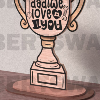 Intra απο ξύλο plywood 3mm-4mm πάχος - Dad We Love You Trophy Laser Cut Δίασταση 20x20 cm INTRAFABR-122192753 - Image 1