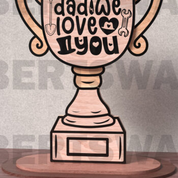 Intra απο ξύλο plywood 3mm-4mm πάχος - Dad We Love You Trophy Laser Cut Δίασταση 20x20 cm INTRAFABR-122192753 - Image 3