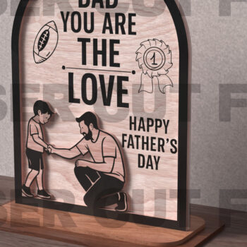 Intra απο ξύλο plywood 3mm-4mm πάχος - Μπαμπάς Είσαι το σύμβολο Love  Δίασταση 20x20 cm INTRAFABR-121883353 - Image 1