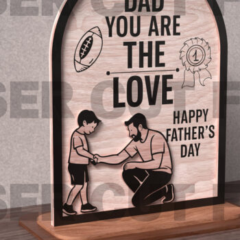 Intra απο ξύλο plywood 3mm-4mm πάχος - Μπαμπάς Είσαι το σύμβολο Love  Δίασταση 20x20 cm INTRAFABR-121883353 - Image 2