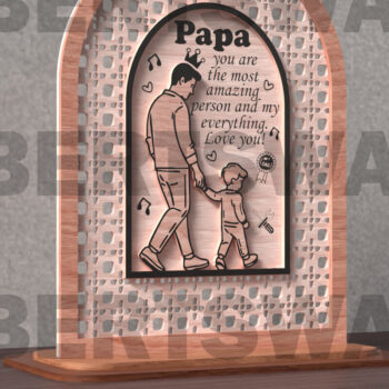 Intra απο ξύλο plywood 3mm-4mm πάχος - Dad You're My Everything  Δίασταση 20x20 cm INTRAFABR-121719026 - Image 1