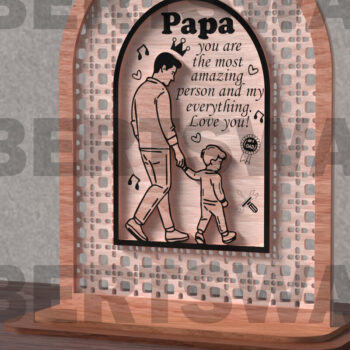 Intra απο ξύλο plywood 3mm-4mm πάχος - Dad You're My Everything  Δίασταση 20x20 cm INTRAFABR-121719026 - Image 3