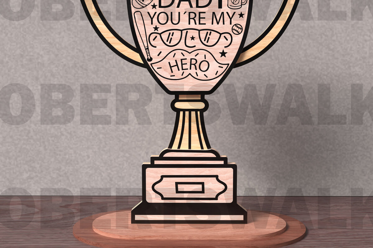 Intra απο ξύλο plywood 3mm-4mm πάχος - Dad You're My Hero Laser Cut  Δίασταση 20x20 cm INTRAFABR-122115961