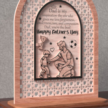 Intra απο ξύλο plywood 3mm-4mm πάχος - Μπαμπά You're the Best Sign Laser Cut Δίασταση 20x25 cm INTRAFABR-122046004 - Image 3