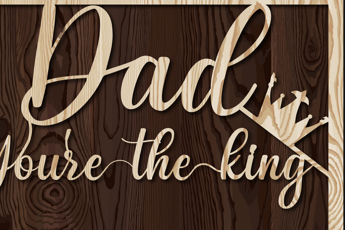 Intra απο ξύλο plywood 3mm-4mm πάχος - Μπαμπά, είσαι το King Laser Cut  Δίασταση 20x20 cm INTRAFABR-25250536