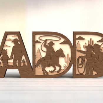 Intra απο ξύλο plywood 3mm-4mm πάχος - Πινακίδα Daddy Cowboy 3D Layered  Δίασταση 30x20 cm INTRAFABR-121728589 - Image 1