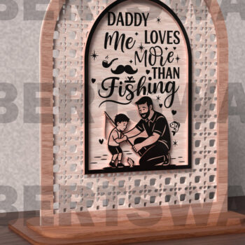 Intra απο ξύλο plywood 3mm-4mm πάχος - Ο μπαμπάς με αγαπά περισσότερο  Δίασταση 20x20 cm INTRAFABR-121719222 - Image 1