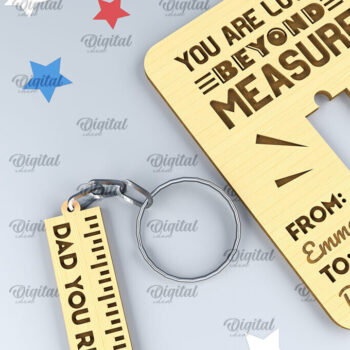 Intra απο ξύλο plywood 3mm-4mm πάχος - Dads Day Keychains Card Laser cut Δίασταση 4x4 cm INTRAFABR-94845461 - Image 1