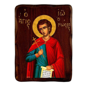 Εικόνα Ορθοδοξίας με περίγραμμα χρυσό σε ξύλο Φλαμουρίας  με  βάση Εικόνα του Αγίου Ιωάννη του Ρώσου, Χειροποίητη ελληνορθόδοξη εικόνα του Αγίου Ιωάννη, επιτοίχια βυζαντινή τέχνη, θρησκευτικό δώρο, χριστιανική διακόσμηση Διάσταση 40x30 cm (15,8 x 11,8 ίντσες)INTRAEK-43216723961 - Image 1