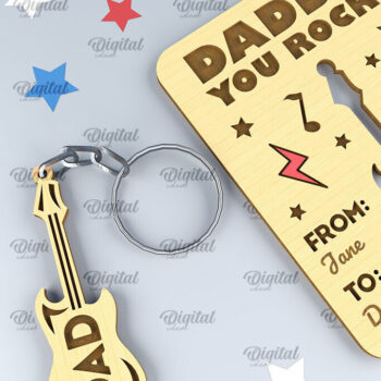 Intra απο ξύλο plywood 3mm-4mm πάχος - Dads Day Keychains Card Laser cut Δίασταση 4x4 cm INTRAFABR-94845553 - Image 1
