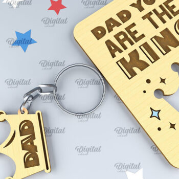 Intra απο ξύλο plywood 3mm-4mm πάχος - Dads Day Keychains Card Laser cut Δίασταση 4x4 cm INTRAFABR-94845611 - Image 1