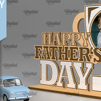 Intra απο ξύλο plywood 3mm-4mm πάχος - με κορνίζα για την ημέρα του πατέρα Δίασταση 20x25 cm INTRAFABR-92153879 - Image 1