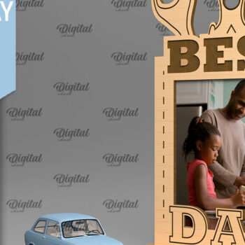 Intra απο ξύλο plywood 3mm-4mm πάχος - με κορνίζα για την ημέρα του πατέρα Δίασταση 20x25 cm INTRAFABR-92153762 - Image 1