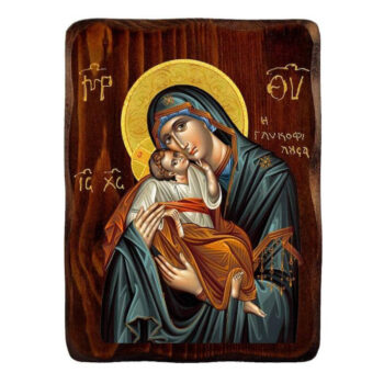 Εικόνα Ορθοδοξίας με περίγραμμα χρυσό σε ξύλο Φλαμουρίας  με  βάση Παναγία Γλυκιά Φιλιούσα Εικόνα, Χειροποίητη Ξύλινη εικόνα Παναγίας Γλυκοφιλούσας, Βυζαντινή Τέχνη τοίχος, θρησκευτικό δώρο, Χριστιανική διακόσμηση Διάσταση 45x35 cm (17,7 x 13,8 ίντσες) INTRAEK-543216723930 - Image 1