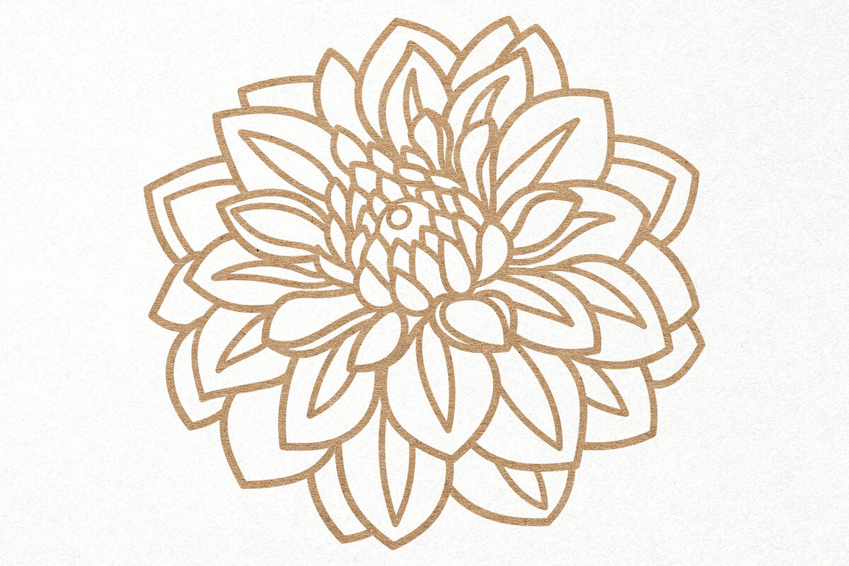 Intra απο ξύλο plywood 3mm-4mm πάχος - Λουλούδι Ντάλια για  Δίασταση 30x20 cm INTRAFABR-14289593