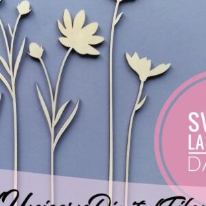 Intra απο ξύλο plywood 3mm-4mm πάχος - Αποκοπή υ  Bundle Daisies Δίασταση 20x20 cm INTRAFABR-34211833