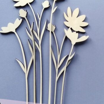 Intra απο ξύλο plywood 3mm-4mm πάχος - Αποκοπή υ  Bundle Daisies Δίασταση 20x20 cm INTRAFABR-34211833 - Image 2