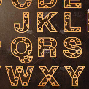 Intra απο ξύλο plywood 3mm-4mm πάχος - Σχέδιο αλφάβητου κοπής με λέιζερ Daisy ABC Δίασταση 30x20 cm INTRAFABR-119535089