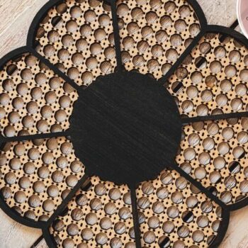 Intra απο ξύλο plywood 3mm-4mm πάχος - Daisy Cane Weave Δίασταση 6x6 cm INTRAFABR-70686521 - Image 1