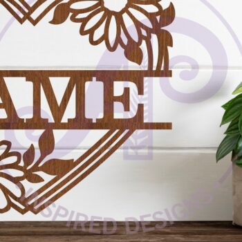 Intra απο ξύλο plywood 3mm-4mm πάχος - Μαργαρίτα Λουλούδι Καρδιά Σήμα Όνομα  Δίασταση 30x20 cm INTRAFABR-103073289 - Image 1