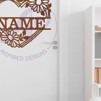 Intra απο ξύλο plywood 3mm-4mm πάχος - Μαργαρίτα Λουλούδι Καρδιά Σήμα Όνομα  Δίασταση 30x20 cm INTRAFABR-103073289 - Image 3