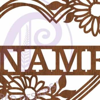 Intra απο ξύλο plywood 3mm-4mm πάχος - Μαργαρίτα Λουλούδι Καρδιά Σήμα Όνομα  Δίασταση 30x20 cm INTRAFABR-103073289 - Image 4