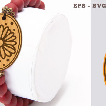 Intra απο ξύλο plywood 3mm-4mm πάχος - Βραχιόλι Daisy Flower Cut Laser 1 Δίασταση 4x4 cm INTRAFABR-104773710 - Image 1