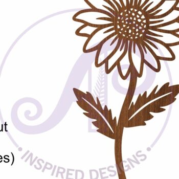 Intra απο ξύλο plywood 3mm-4mm πάχος - Ταμπέλα τοίχου Daisy Flower  Cut Laser Δίασταση 30x20 cm INTRAFABR-104204865 - Image 3