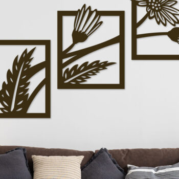 Intra απο ξύλο plywood 3mm-4mm πάχος - Daisy Flowers Διακόσμηση τοίχου Δίασταση 20x20 cm INTRAFABR-74398994 - Image 1