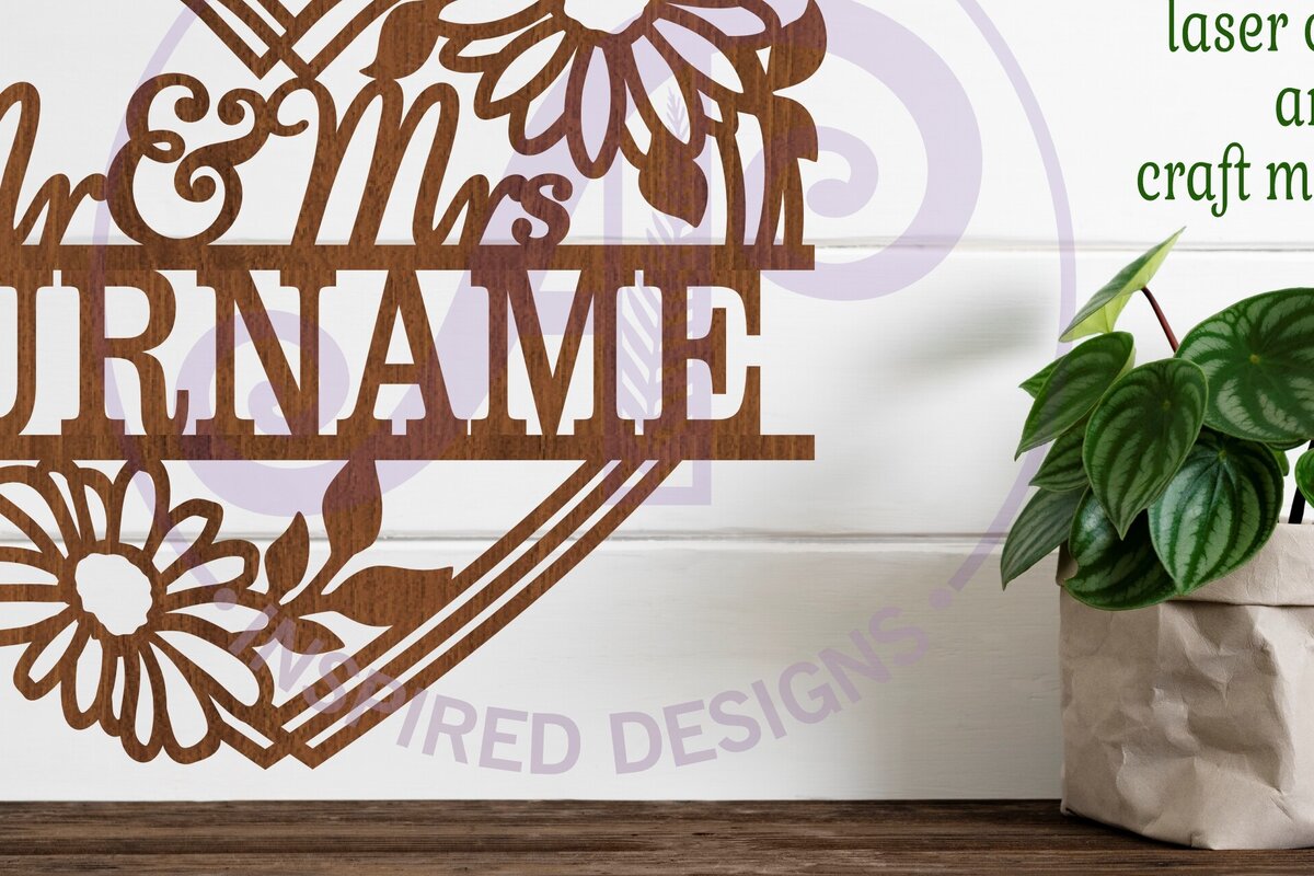 Intra απο ξύλο plywood 3mm-4mm πάχος - Σήμα με το όνομα του κυρίου και της κυρίας σε σχήμα καρδιάς Δίασταση 30x20 cm INTRAFABR-104579572