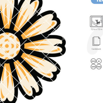 Intra απο ξύλο plywood 3mm-4mm πάχος - Daisy Laser Cut Design - Flower 3D Light Δίασταση 30x20 cm INTRAFABR-118261479 - Image 4