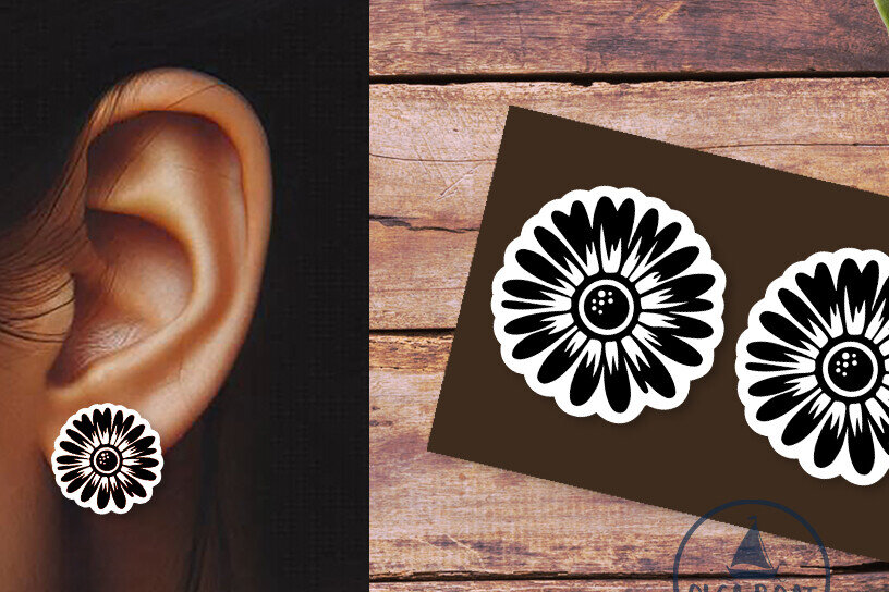 Intra απο ξύλο plywood 3mm-4mm πάχος - Daisy Summer Earrings  |  Δίασταση 3x3 cm INTRAFABR-120168565