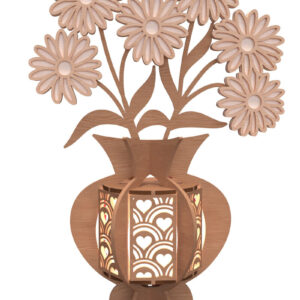 Intra απο ξύλο plywood 3mm-4mm πάχος - Βάζο Daisy  Σχέδιο κοπής με λέιζερ Δίασταση 30x20 cm INTRAFABR-112273680