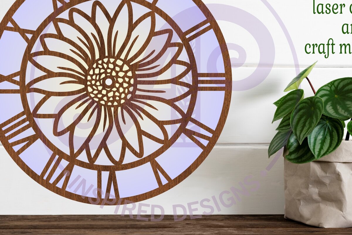 Intra απο ξύλο plywood 3mm-4mm πάχος -  με λέιζερ ρολόι τοίχου Daisy,  Δίασταση 30x20 cm INTRAFABR-92083920